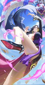 1girl boa_hancock breasts huge_breasts long_hair one_piece rasipan snake tagme