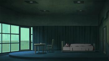 2boys animated animated_gif bandaged_chest black_hair covering_another&#039;s_mouth crossdressing crossdressing_(mtf) dark_skin evil_smile eyeliner facial_mark flashing_light fukai grin hand_over_another&#039;s_mouth kumogakure_symbol long_hair lying makeup mask multicolored_hair multiple_boys naruto_(classic) naruto_(series) on_back on_bed orochimaru_(naruto) pale_skin removing_mask sexually_suggestive sharp_teeth sleeping slit_pupils smile snake teeth white_hair yellow_eyes you_gonna_get_raped