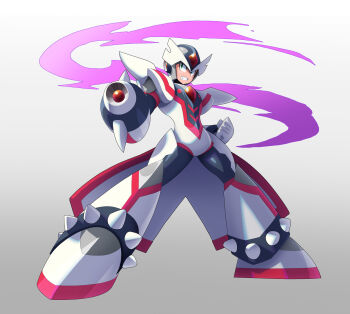 1boy arm_cannon armor commission cosplay forehead_jewel helmet highres holographic_clothing mega_man_(series) mega_man_x_(series) mega_man_zero_(series) omega_(mega_man) omega_(mega_man)_(cosplay) shoulder_armor solo ultimatemaverickx weapon white_armor white_helmet x_(mega_man)