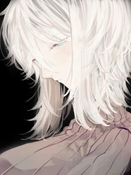 1girl blue_eyes expressionless faust_(project_moon) limbus_company project_moon short_hair simple_background starhoshi tagme