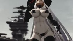 3d aircraft_carrier_princess aircraft_carrier_summer_princess animated audible_music bouncing_breasts breasts dancing kantai_collection large_breasts mikumikudance_(medium) outdoors ship sound tagme video watercraft