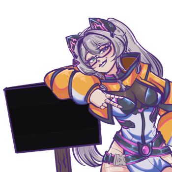 animal_ears artist_request cat_ears check_artist glasses heterochromia highres indie_virtual_youtuber long_hair non-web_source smug taru_nashi taru_nashi_(vtuber) virtual_youtuber white_hair