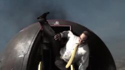 2boys animated armor ass explosion bad_tag glasses mecha metal_gear_(series) metal_gear_rising:_revengeance multiple_boys necktie pants raiden_(metal_gear) robot senator_armstrong sound standing standing_on_one_leg sword tagme video video_game weapon yellow_necktie