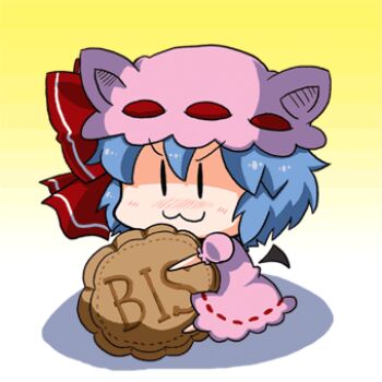 &gt;:3 1girl :3 animal_ears animated animated_gif bat_ears blue_hair blush cat_ears cat_girl chibi ear_wiggle female_focus hat hat_ribbon kemonomimi_mode lowres mini_person minigirl noai_nioshi remilia_scarlet ribbon short_hair solo touhou v-shaped_eyebrows