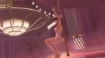 1girl 3d animated ass ass_shake barefoot bikini breasts brown_hair dancer dancing dead_or_alive dead_or_alive_xtreme_3_fortune female_focus fortune_bikini hairband hitomi_(doa) indoors large_breasts long_hair micro_bikini navel pole pole_dancing solo squatting stripper stripper_pole swimsuit thong thong_bikini video