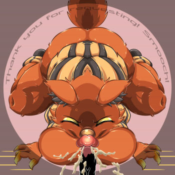 1girl ass black_boots boots breasts cum fox furry furry_female furry_male grimms_notes kung_fu_villain_(grimms_notes) large_breasts looking_at_viewer oral penis solo_focus sweater tail translation_request user_ugmd8275 yellow_sweater