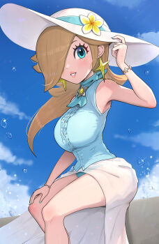 alternate_costume blonde_hair blue_eyes breasts gonzarez highres large_breasts mario_(series) nintendo rosalina super_mario_galaxy