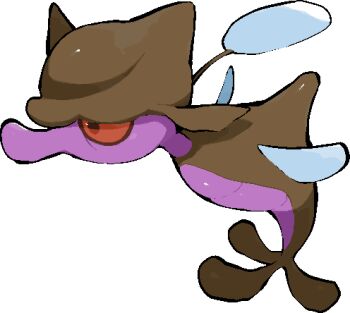 animal_focus commentary_request full_body gen_6_pokemon kawaanago lowres nintendo no_humans pokemon pokemon_(creature) pokemon_focus red_eyes skrelp solo transparent_background