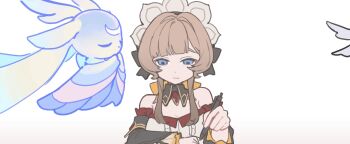 Rule 34 | 2girls, absurdres, automaton (object), bare shoulders, black collar, black sleeves, braid, bun with braided base, collar, columbina (genshin impact), detached sleeves, gem, genshin impact, hair bun, highres, multiple girls, red gemstone, russian clothes, sandrone (genshin impact), tian luo bo, white headdress, x-shaped eyewear