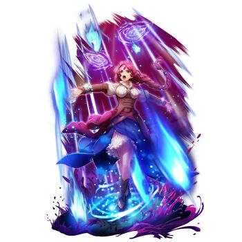 1girl ankle_boots armor armored_boots artist_request aura bangle bare_shoulders blue_fire blue_gemstone blue_sarong boots bracelet braid braided_ponytail breasts brown_boots clothing_cutout collared_shirt dress fire floating_hair full_body game_cg gem glint gradient_sarong green_gemstone hair_tubes high_collar jewelry leather_armor light_particles long_hair long_sleeves looking_ahead looking_at_viewer medium_breasts metal_hair_tubes official_art open_mouth outstretched_arms pleated_dress purple_gemstone red_eyes red_hair red_sash red_sky sarong sash shirt short_dress shoulder_cutout side_ponytail simple_background single_hair_tube sky solo sparkle splashing spread_arms standing tate_no_yuusha_no_nariagari tate_no_yuusha_no_nariagari_rerise therese_alexanderite tongue transparent_background vambraces white_dress wristband yellow_gemstone