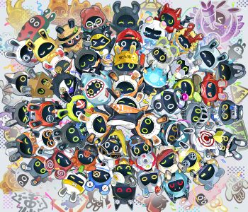 &gt;_&lt; =_= ^_^ agent_gulliver_(zenless_zone_zero) amillion_(zenless_zone_zero) animal_ear_fluff asaba_harumasa asaboo_(zenless_zone_zero) avocaboo_(zenless_zone_zero) baddieboo_(zenless_zone_zero) bagboo_(zenless_zone_zero) bangboo_(zenless_zone_zero) bangboo_18_(zenless_zone_zero) bangboo_20_(zenless_zone_zero) bangboo_6_(zenless_zone_zero) bangvolver_(zenless_zone_zero) belion_(zenless_zone_zero) boollseye_(zenless_zone_zero) booressure_(zenless_zone_zero) brawlerboo_(zenless_zone_zero) butler_(zenless_zone_zero) character_request check_character closed_eyes commentary_request confetti crispyboo_(zenless_zone_zero) cryboo_(zenless_zone_zero) devilboo_(zenless_zone_zero) ears_through_headwear electroboo_(zenless_zone_zero) eous_(zenless_zone_zero) everyone exploreboo_(zenless_zone_zero) food glasses golden_bangboo hat hoshimi_miyabi knightboo_(zenless_zone_zero) leverboo_(zenless_zone_zero) luckyboo_(zenless_zone_zero) magnetiboo_(zenless_zone_zero) miss_esme_(zenless_zone_zero) miyaboo_(zenless_zone_zero) monocle no_humans one_eye_covered overtimeboo_(zenless_zone_zero) paperboo_(zenless_zone_zero) penguinboo_(zenless_zone_zero) platinum_bangboo plugboo_(zenless_zone_zero) red_moccus_(zenless_zone_zero) resonaboo_(zenless_zone_zero) robin_(zenless_zone_zero) rocketboo_(zenless_zone_zero) run_(yukatokabe) safety_(zenless_zone_zero) securityboo_(zenless_zone_zero) sharkboo_(zenless_zone_zero) shellboo_(zenless_zone_zero) simple_background snap_(zenless_zone_zero) soukaboo_(zenless_zone_zero) soukaku_(zenless_zone_zero) streamers sumoboo_(zenless_zone_zero) u_u zenless_zone_zero