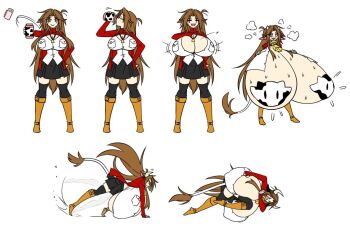 1girl breast_expansion breasts cow_girl drink ego_trigger female_focus full_body gigantic_breasts graph_(graphiteknight) mattie_(ego_trigger) milk nintendo original pasties solo tagme