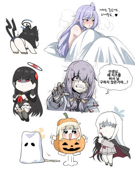 6+girls absurdres ahoge alternate_costume animal_ears atsuko ayame_(blue_archive) ayame_(blue_archive)_(cosplay) bandage_over_one_eye bandaged_arm bandages bikini black_gloves black_hair black_leotard black_shoes black_thighhighs blanket blonde_hair blood blood_on_clothes blood_on_face blood_on_hands blue_archive blue_bikini blunt_bang blush breath cat_ears character_request colored_eyelashes commentary_request constricted_pupils cosplay crying crying_with_eyes_open distorted_halo fighting_stance fox_tail frilled_thigh_strap garter_belt ghost_costume gloves grey_serafuku hair_over_one_eye halo hand_up highleg highleg_leotard highres holding holding_blanket holding_stick jacket jumping korean_commentary korean_text leotard long_hair low_twintails multiple_girls multiple_tails nagusa_(blue_archive) neckerchief nude official_alternate_costume pangtanto pillow pumpkin_costume pumpkin_hat purple_hair reaching reaching_towards_viewer red_eyes red_neckerchief ribbon rio_(blue_archive) sailor_collar school_uniform seia_(blue_archive) serafuku shaded_face shimiko_(blue_archive) shimiko_(blue_archive)_(cosplay) shimiko_(magical)_(blue_archive) shoes stick swimsuit tail tail_ornament tail_ribbon tears thigh_strap thighhighs translation_request twintails two_tails v-shaped_eyebrows very_long_hair vivian_banshee white_jacket white_sailor_collar whtie_hair zenless_zone_zero