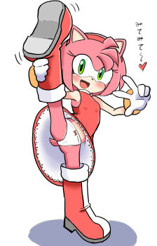 1girl amy_rose animal_nose arms_up bare_shoulders blush bob_cut body_fur boots bow bow_panties cameltoe dress female_focus flat_chest furry furry_female gloves grabbing_own_leg hairband happy heart highres japanese_text knee_boots leg_up loli mskdabc open_mouth panties pink_fur pink_hair red_boots red_dress red_hairband short_dress short_hair short_tail sidelocks simple_background sleeveless sleeveless_dress smile solo sonic_(series) split spoken_heart spread_legs standing standing_on_one_leg standing_split tail talking translated two-sided_dress two-sided_fabric underwear upskirt w white_background white_gloves white_panties