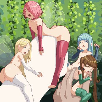 1boy 4girls animated animated_gif ass blank_censor blonde_hair blue_eyes blue_gloves blue_hair blue_thighhighs blush braid braided_ponytail breasts brown_eyes brown_hair censored collarbone fairy fairy_wings fingerless_gloves gloves green_gloves harem jordan_reine licking licking_another's_finger licking_finger loli long_hair looking_at_viewer mini_person minigirl multiple_girls nipples nude open_mouth orange_eyes original penis pink_gloves pink_hair pink_thighhighs pussy pussyjob small_breasts stirrup_legwear thighhighs toeless_legwear tongue tongue_out twintails white_gloves white_thighhighs wings