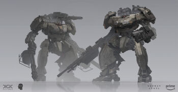 Rule 34 | arm cannon, armored core, gatling gun, gun, highres, holding, holding gun, holding weapon, humanoid robot, joints, machine, machine gun, mecha, mecha focus, mechanical arms, mechanical legs, mechanization, missile pod, no humans, robot, robot joints, science fiction, shoulder cannon, war, weapon, xavier minguell xavi