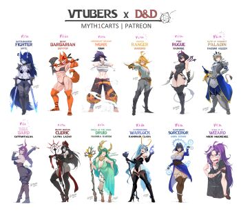 6+girls abs absurdres ahoge aiming alternate_costume animal_ears antlers arm_tattoo armor armpits artist_name ass bandages bandaid bandaid_on_face bandaid_on_nose barefoot bikini black_hair black_sclera blonde_hair blood blood_on_face bloody_weapon blue_eyes blue_fire blue_hair blush boots bow_(weapon) braid braided_ponytail breasts buffpup_(vtuber) character_name chest_sarashi cleavage collar colored_sclera commentary cottontail_(vtuber) crossbow dagger deer_girl demon_girl demon_horns demon_tail dokibird dual_wielding elbow_gloves embarrassed english_commentary english_text face_piercing fang female_pubic_hair fingerless_gloves fire fishnet_pantyhose fishnets flaming_sword flaming_weapon full_body gloves gluteal_fold green_hair hair_between_eyes hair_intakes hair_over_one_eye haruka_karibu hat hazumi_aileen high_heel_boots high_heels highres holding holding_crossbow holding_dagger holding_knife holding_staff holding_sword holding_weapon hololive hololive_english horns indie_virtual_youtuber jewelry kaminari_clara knife kson large_breasts layna_lazar leotard lip_piercing long_hair looking_at_viewer medium_breasts michi_mochievee michi_mochievee_(1st_costume) multiple_girls muscular muscular_female myth1carts navel navel_piercing necklace one_eye_closed open_mouth orange_fur orange_hair ouro_kronii pantyhose patreon_username piercing pointy_ears ponytail profanity pubic_hair purple_hair rabbit_ears rabbit_girl rabbit_tail rainhoe sarashi scar scar_across_eye scar_on_face short_hair simple_background skin_fang smile souchou spiked_collar spikes spite_(vtuber) staff swimsuit sword tail tattoo teeth thigh_boots thighhighs tongue vchiban very_long_hair virtual_youtuber vshojo watermark weapon white_background wolf_ears wolf_girl wolf_tail yellow_eyes