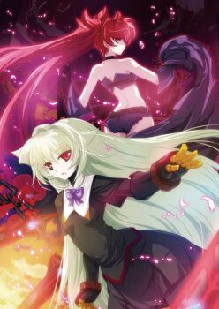 2girls arcana_heart arcana_heart_3 ass expressionless highres multiple_girls official_art scharlachrot source_request tagme weiss_(arcana_heart)