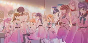 Rule 34 | 6+girls, :d, absurdres, animification, anyoji hime, applying makeup, applying own makeup, beret, black bow, black hair, black hat, black ribbon, blonde hair, blue eyes, blue hair, blunt bangs, blunt ends, bob cut, bow, braid, breasts, brown hair, center-flap bangs, ceras yanagida lilienfeld, closed mouth, colored inner hair, commentary, different reflection, dkou, dream believers, dress, dressing room, fang, feet out of frame, frilled dress, frilled sleeves, frills, fujishima megumi, gradient hair, green eyes, grey hair, hair bow, hair bun, hair ornament, hair ribbon, half up braid, half updo, hanamiya nina, hashtag-only commentary, hat, hayama fuka, highres, hinoshita kaho, indoors, inverted bob, kachimachi kosuzu, kan kanna, katsuragi izumi, kneehighs, kurusu rin, leg up, link! like! love live!, long hair, long sleeves, love live!, makeup, making-of available, medium breasts, medium dress, medium hair, mirror, miyake miu, momose ginko, multi-tied hair, multicolored hair, multiple girls, murano sayaka, nirei nozomi, nonaka kokona, official alternate costume, open mouth, osawa rurino, otomune kozue, pink hair, ponytail, poster (object), purple eyes, rabbit hair ornament, real life, red eyes, red hair, reflection, ribbon, sakurai hina, sasaki kotoko, shindou amane, short hair, short sleeves, side braids, side ponytail, sidelocks, single side bun, sitting, sleeveless, sleeveless dress, smile, socks, standing, standing on one leg, streaked hair, triangle hair ornament, tsukine kona, twintails, two side up, virtual youtuber, voice actor connection, wolf cut, yugiri tsuzuri