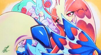 Rule 34 | 025aki, absurdres, anger vein, antennae, commentary request, dated, gen 1 pokemon, gen 3 pokemon, gen 7 pokemon, highres, lapras, looking at another, looking at viewer, milotic, nintendo, no humans, pink eyes, pokemon, pokemon (creature), primarina, signature