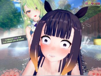 1futa 1girl 3d blush breasts ceres_fauna clothed_female_nude_female clothed_sex doggystyle futa_with_female futanari grabbing_from_behind highres hololive hololive_english implied_futanari large_breasts mitygon ninomae_ina&#039;nis nude pointy_ears sex sex_from_behind surprised trembling virtual_youtuber water