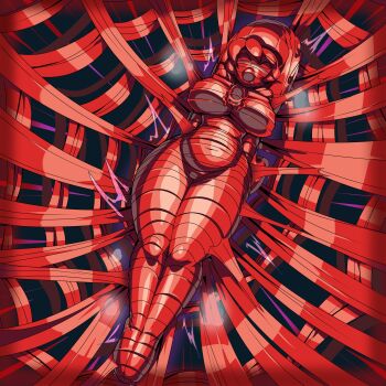 absurdres arms_behind_back ball_gag bandages bdsm belly blindfold bondage bound breasts captain_kirb fat_mons filia_(skullgirls) full_body gag gagged highres large_breasts legs_together mummification_(bound) mummy navel plump red_ribbon restrained ribbon scarab scene_reference silk skin_tight skullgirls spider_web trapped