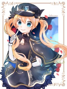 Rule 34 | 1girl, breasts, capelet, chaos gerda (gakuen) (grimms notes), chaos gerda (grimms notes), closed mouth, grimms notes, grimms notes gakuen, hair between eyes, hat, long hair, smile, solo, twintails, user sdgs4238