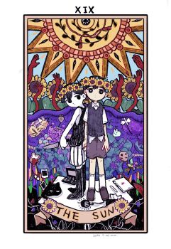 2boys black_eyes black_hair black_socks black_sweater black_tank_top bright_pupils brown_shoes brown_shorts card cat closed_mouth collared_shirt colored_skin computer dual_persona epipoxyp expressionless flower food fruit head_wreath highres holding holding_knife jump_rope kneehighs knife ladder laptop light_bulb looking_at_viewer multiple_boys omori omori_(omori) pinwheel shirt shoes shorts sketchbook socks something_(omori) sprout_bunny_(omori) sprout_mole standing striped_clothes striped_shorts sunflower sunny_(omori) sweater tank_top tarot tarot_card the_sun_(tarot) tissue tissue_box vertical-striped_clothes vertical-striped_shorts watermelon watermelon_slice white_pupils white_shirt white_shorts white_skin white_socks