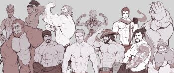 abs arm_hair arm_tattoo beard beard_over_mouth beard_stubble belly biceps broad_shoulders cassidy_(overwatch) cigarette clenched_hand connected_beard cowboy_hat dragon_tattoo dreadlocks facial_hair fat fat_man fiery_hair flexing genji_(overwatch) glasses goatee gorilla_boy hand_on_own_hat hanzo_(overwatch) hat iblokes junkrat_(overwatch) long_beard loose_necktie lucio_(overwatch) multiple_boys muscular muscular_male necktie nipples non-web_source overwatch overwatch_1 pectorals ponytail pushing_away reaper_(overwatch) reinhardt_(overwatch) roadhog_(overwatch) robot robot_boy scar scar_across_eye scar_on_face scars_all_over short_hair simple_background skull_cap smoking soldier:_76_(overwatch) spiked_hair stubble tattoo thick_beard too_many topknot topless_female topless_male torbjorn_(overwatch) very_long_beard winston_(overwatch) zenyatta_(overwatch)