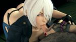 1futa 1girl 3d angel_(kof) animated artist_name ass assertive_female black_jacket blue_eyes breasts butt_crack cleavage esk fellatio fingerless_gloves futa_with_female futanari gloves hair_over_one_eye highres jacket kneeling large_breasts long_sleeves looking_at_another looking_at_viewer looking_up luong multiple_girls nail_polish no_bra oral penis pov short_hair slurping snk sound source_filmmaker_(medium) the_king_of_fighters uncensored unzipped video white_hair