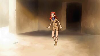 1girl all_fours animal_ears animated animated_gif ass_expansion bandages barefoot black_boots blush boots bra breast_expansion breasts brown_hair brown_shirt brown_shorts butt_crack cellphone choker cleavage collarbone commentary convenient_censoring dark-skinned_female dark_skin english_commentary frown grey_bra grey_skirt jackal_ears jackal_girl jackal_tail jewelry large_breasts map navel necklace open_mouth orange_choker orange_eyes orange_hair original paid_reward_available phone purple_eyes rikeza shirt shorts skirt small_breasts smartphone solo strapless strapless_bra transformation underwear wide_hips