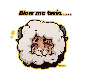 Rule 34 | 1girl, chibi, cotton ball, don quixote (project moon), english text, head only, horns, limbus company, meme, ny 000a, project moon, simple background, star (symbol), white background