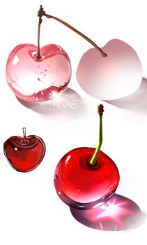 absurdres cherry food food-themed_ornament fruit glass highres sd_annii