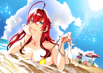 4girls bikini blue_eyes breasts high_school_dxd highres large_breasts miyama-zero miyamoto_zeka multiple_girls red_hair rias_gremory smile swimsuit tagme