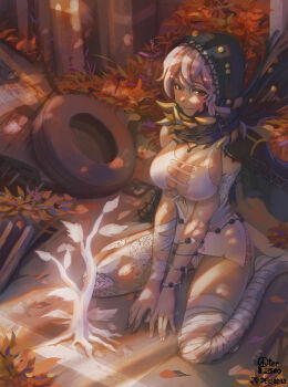 1girl absurdres breasts cleavage code_vein highres io_(code_vein) jewelry large_breasts looking_at_viewer necklace