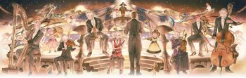 4girls 6+boys absurdres adventurer_(ff14) alisaie_leveilleur alphinaud_leveilleur animal_ears bird brown_hair cat_ears cat_tail character_doll clarinet conductor cymbals doll double_bass dress elezen elf estinien_varlineau final_fantasy final_fantasy_xiv flute formal_clothes g&#039;raha_tia harp highres holding holding_flute holding_instrument holding_trombone holding_violin hyur instrument krile_baldesion_(ff14) lalafell louisoix_leveilleur midgardsormr_(final_fantasy) miqo&#039;te moogle multiple_boys multiple_girls music official_art playing_instrument pointy_ears promotional_art red_hair sitting suit tail tataru_taru thancred_waters third-party_source trombone urianger_augurelt viola_(instrument) violin warrior_of_light_(ff14) white_hair y&#039;shtola_rhul
