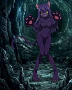 animal_ears blue_hair bottomless cat_ears cat_girl cat_tail fairy_tail furry furry_female highres hypnosis mind_control non-web_source nude tail toplesss wendy_marvell