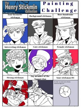 4girls 5boys :3 ;d absurdres adjusting_clothes adjusting_headphones adjusting_headwear animification arms_up artist_self-insert bags_under_eyes black_background blue_background burt_curtis carol_cross charles_calvin clenched_teeth closed_mouth commentary crossed_legs curly_hair ellie_rose english_commentary english_text face_in_shadow facial_hair feet_out_of_frame fingernails flower furrowed_brow green_background grey_background greyscale_with_colored_background gun hand_on_own_knee hand_up handgun hands_up hat hat_flower hat_girl_(henry_stickmin) headphones headset henry_stickmin_(series) highres holding holding_gun holding_weapon jacket kurt_dietrich long_hair long_sleeves looking_at_viewer looking_to_the_side looking_up mechanical_arms minng_corp multiple_boys multiple_drawing_challenge multiple_girls mustache necktie one_eye_closed one_eye_covered open_mouth pointing pointing_at_self pointing_with_thumb portrait profile purple_background red_background revolver right_hand_man rose serious short_hair short_sleeves single_mechanical_arm smile star_(symbol) stick_figure sven_svensson tearing_up teeth top_hat turtleneck turtleneck_jacket upper_body very_short_hair vest weapon zipper