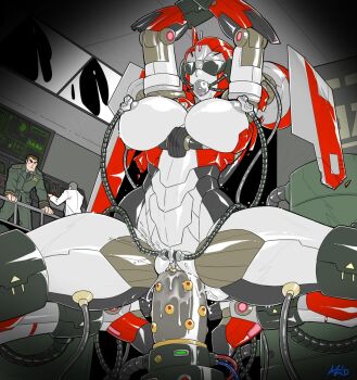 1girl arms_up ball_gag bdsm blindfold bondage bound breasts clitoris dildo female_focus gag gagged indoors mad-project mounted_dildo nipple_clamps nipples object_insertion pussy robot_girl sex_machine sex_toy shatter_(transformers) spread_legs transformers uncensored vaginal vaginal_object_insertion