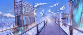 3d absurdres blue_sky building cloud fantasy highres nikki_(series) no_humans original outdoors scenery shining_nikki sitai_xiii sky star_(sky) starry_sky
