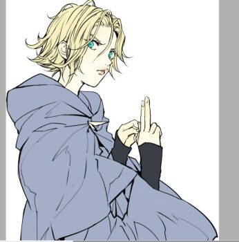 1girl blonde_hair blue_eyes castlevania_(netflix) castlevania_(series) cloak grel_(r6hgvu5) lips looking_at_viewer short_hair simple_background solo sypha_belnades white_background