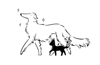 Rule 34 | animal focus, animalization, borzoi, chinese commentary, closed eyes, commentary request, dante (limbus company), dated commentary, dog, faust (project moon), fire, flame-tipped tail, greyscale, ivy (675671), limbus company, monochrome, necktie, no humans, project moon, simple background, sparkle, tail