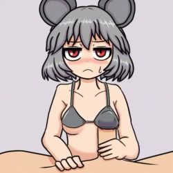 1boy 1girl animal_ears animated bikini breasts cum cum_in_clothes cum_on_body cum_on_clothes cum_on_penis cum_stain cum_through cum_through_clothes cumdrip ejaculation_under_clothes erection grey_hair handjob hetero kigan&#039;eiji mouse_ears mouse_girl nazrin penis_to_breast penis_under_another&#039;s_clothes pov red_eyes rubbing short_hair small_breasts solo_focus sound stained_clothes swimsuit tagme touhou video wet wet_clothes
