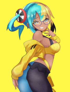 1girl absurdres canari_(pokemon) dark-skinned_female dark_skin glasses highres poipoi_v_game pokemon pokemon_legends:_z-a