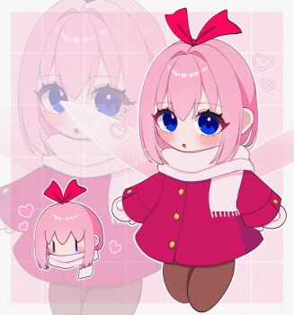 Rule 34 | 1girl, alt 0218, alternate costume, coat, commentary request, dress, fairy, fairy wings, highres, kirby (series), kirby 64, long hair, looking at viewer, nintendo, open mouth, pink hair, ribbon, ribbon (kirby), scarf, simple background, wings, winter clothes, winter coat