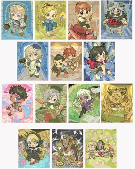 4girls 6+boys :3 :d :o ^_^ animal_costume animal_ears armor backpack bag bare_shoulders barefoot bat_wings beard beer_mug belt_pouch beret black_corset black_dress black_eyes black_fur black_hair black_hood black_pants blonde_hair blood blood_on_feet blue_capelet blue_coat blue_eyes blue_hat blue_kimono blue_robe book boots breastplate broken_pillar brown_eyes brown_hair brown_shoes capelet carpet cat_ears cat_girl cat_tail chair chibi chilchuck_tims chimera claws closed_eyes coat commentary cooking_pot corset crossed_arms cup curly_hair cutting_board dango dark-skinned_male dark_skin demon demon_horns detached_hood detached_sleeves dragon dragon_costume dragon_horns dress dungeon_meshi dwarf ear_covers eastern_dragon eastern_dragon_horns elf expressionless extra_eyes facial_hair fake_horns falin_touden fang feathered_wings food frying_pan furry furry_male green_eyes grey_hair grimoire hair_ribbon halfling hammer hat helmet herb highres holding holding_book holding_cup holding_frying_pan holding_hammer holding_knife holding_ladle holding_spatula holding_spoon holding_wand honey_dipper hood hooded_capelet horned_helmet horns izutsumi japanese_clothes jester_costume juliet_sleeves kabru kimono kitchen_knife knife kraken_(dungeon_meshi) ladle laios_touden laios_touden_(chimera) lamia lion long_beard long_hair long_sleeves looking_at_viewer marcille_donato marcille_donato_(lord) medium_hair mimic_(dungeon_meshi) mini_person mithrun mon_g_11 monster_girl moss mug multiple_boys multiple_girls mustache namari_(dungeon_meshi) neck_warmer one_eye_closed open_book open_mouth pants pauldrons plate_armor pointy_ears ponytail pouch puffy_sleeves purple_dress purple_eyes red_dragon_(dungeon_meshi) red_hair red_pants red_ribbon red_scarf ribbon robe sandals scarf senshi_(dungeon_meshi) shirt shoes short_hair shoulder_armor shurou sidelocks sitting sleeping_bag smile spatula spoilers spoon stone_floor stone_pillar stone_wall sweatdrop symbol-only_commentary table tail thigh_boots thistle_(dungeon_meshi) treasure_chest tunic uneven_eyes v-shaped_eyebrows very_long_beard very_long_hair wagashi walking_mushroom_(dungeon_meshi) wand water white_background white_fur white_hair white_pants white_shirt white_tunic wide_sleeves winged_lion_(dungeon_meshi) wings x_x yellow_eyes