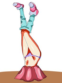 inugami-ke_no_ichizoku_pose leaf_(pokemon) masalu_kai nintendo panties pantyshot pokemon pokemon_(creature) stuck underwear