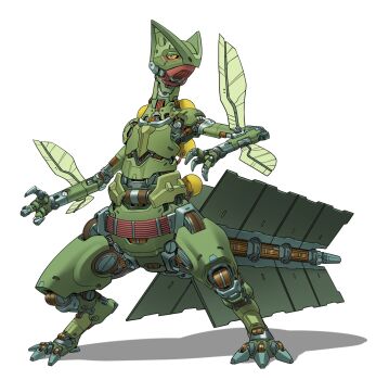 black_sclera closed_mouth colored_sclera digitigrade full_body gen_3_pokemon gifer_art highres joints looking_at_viewer mecha mecha_focus mechanical_tail mechanization nintendo no_humans non-humanoid_robot pokemon pokemon_(creature) procreate_(medium) robot robot_joints sceptile science_fiction simple_background solo tail white_background wire yellow_eyes