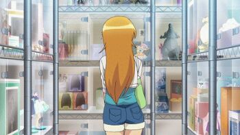 animated animated_gif ass_shake blonde_hair godzilla godzilla_(series) kousaka_kirino lowres ore_no_imouto_ga_konna_ni_kawaii_wake_ga_nai shop shorts toho