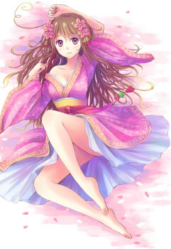 Rule 34 | 1girl, axis powers hetalia, barefoot, blush, breasts, china dress, chinese clothes, dress, hanfu, long hair, looking at viewer, smile, solo, suikakitsu shiro, taiwan, taiwan (hetalia), zhijupao